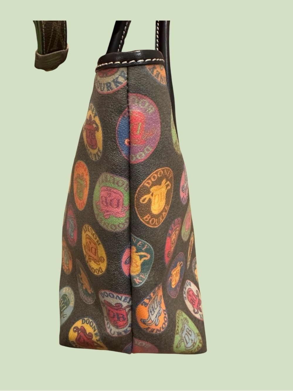 Dooney & Bourke Multicolor DB Medallion Coated Canvas Tote Shoulder Bag - Picture 5 of 16